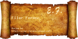 Eiler Ferenc névjegykártya